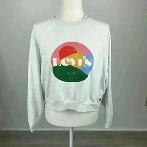Levi’s White Pullover Crew Sweatshirt Size M
